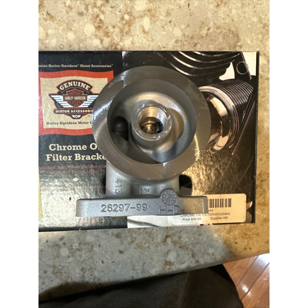 Harley-Davidson Chrome Oil Filter Bracket Twin Cam 88A 26321-99A 26297-99 Dyna